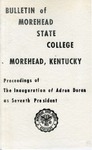 Proceedings of the Inauguration of Adron Doran by Morehead State College