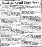 Morehead Normal School News
