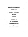 Morehead State University Speech Team & Individual Events Team History, 1923-1992 by Harlen Hamm