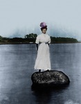 Photograph - Lady Standing on Indian Head Rock