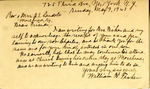 William H. Fisher Letter by William H. Fisher and Charles Fisher