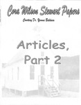 Cora Wilson Stewart Papers: Articles, Part 2 by Yvonne Baldwin