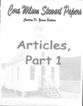 Cora Wilson Stewart Papers: Articles, Part 1 by Yvonne Baldwin