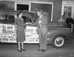 Mrs. Bill Carter, winner of prize car sponsored by the Rowan County News - Morehead, Kentucky