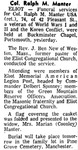 Newspaper Article – COL Ralph M. Manter Funeral Announcement