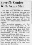 Newspaper Article – Sheriffs Confer With Army Men