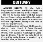Newspaper Article - Albert Strem Obituary